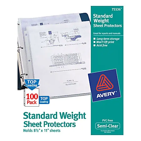 Avery&reg; Top-Loading Nonstick Sheet Protectors, Standard, Box Of 100 Editor’s Pick