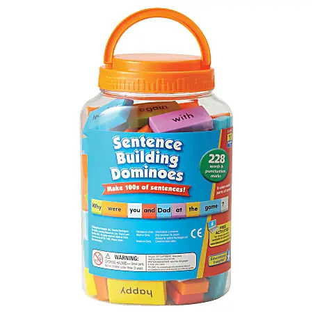 Worldwide Shipping Learning Resources Sentence-Building Dominoes Set