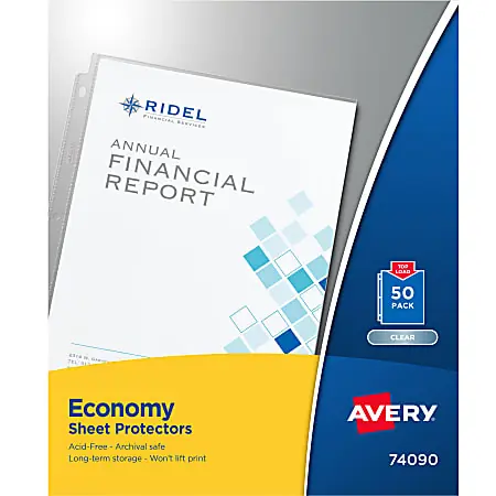 Fresh Stock Avery&reg; Economy Sheet Protectors, Top Load, 8-1/2" x 11", Clear, 50 Document Protectors