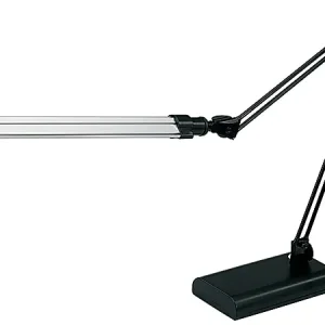 Professional Grade Realspace&trade; Architect Desk Lamp, Adjustable, 21-1/2"H, Black/Silver