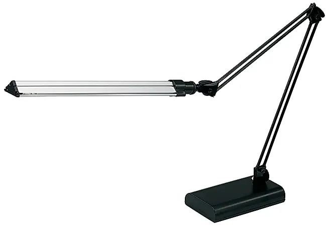 Professional Grade Realspace™ Architect Desk Lamp, Adjustable, 21-1/2"H, Black/Silver