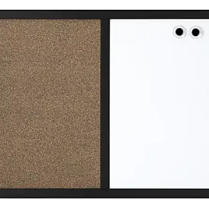 Realspace&trade; Magnetic Dry-Erase Whiteboard/Cork Bulletin Board, 24'' x 36", Black Frame Next Day Delivery