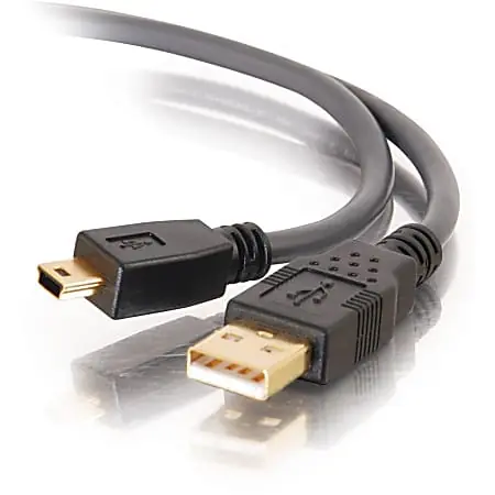 Crafted C2G Ultima Series 6.6ft USB A to USB Mini B Cable - USB to Mini B Cable - USB 2.0 - Black - M/M - Type A Male USB - 29651