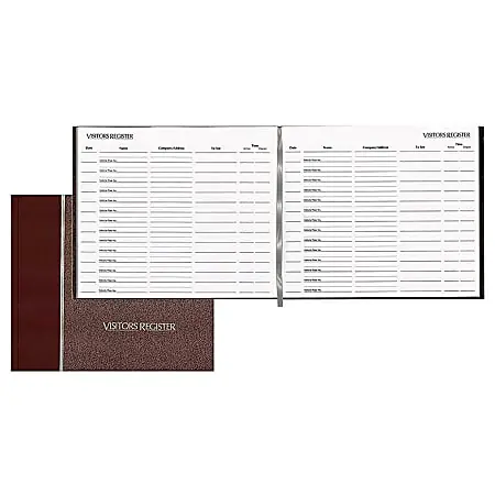 Avery&reg; Hardcover Visitor Register, 10 1/2" x 8", Burgundy Editor’s Pick