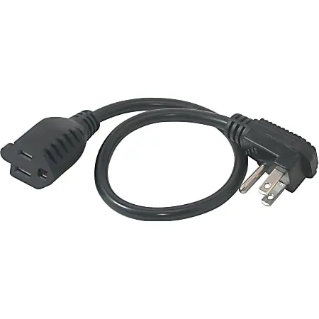 Last Chance C2G 1.5ft Flat Plug Power Strip Plus - 18 AWG - NEMA 5-15P to NEMA 5-15R - 18"