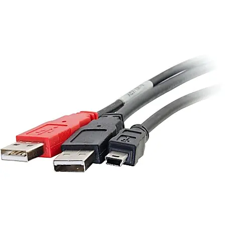 C2G 6ft USB 2.0 One Mini-b Male to Two A Male Y-Cable - Mini Type B Male USB - Type A Male USB - 6ft - Black Editor’s Pick