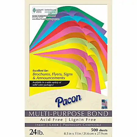 Pacon&reg; Kaleidoscope Color Multi-Use Printer & Copy Paper, Pumpkin Orange, Letter (8.5" x 11"), 500 Sheets Per Ream, 24 Lb, 95 Brightness Premium