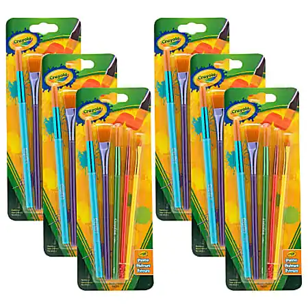 Handmade Crayola Arts & Crafts Brushes, 5 Per Set, 6 Sets