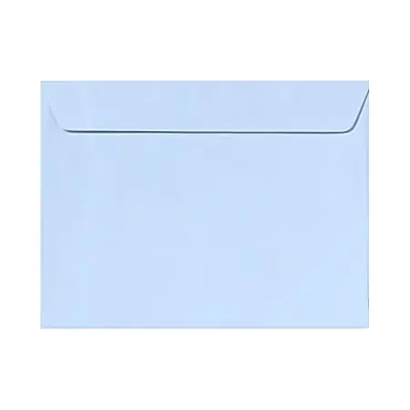 Markdown LUX Booklet 9" x 12" Envelopes, Gummed Seal, Baby Blue, Pack Of 500
