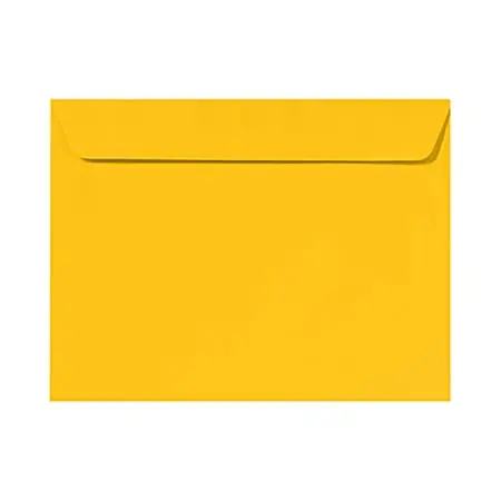 LUX Booklet 9" x 12" Envelopes, Gummed Seal, Sunflower Yellow, Pack Of 50 Original