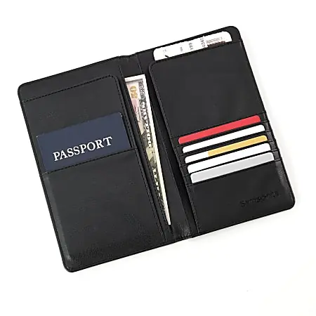 Samsonite&reg; Passport Travel Wallet, Black Handmade