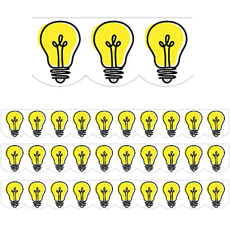 Top Pick Creative Teaching Press&reg; EZ Borders, Doodle Lightbulbs, 48&rsquo; Per Pack, Set Of 3 Packs
