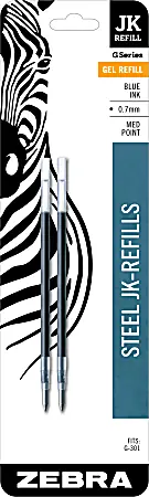 Big Sale Zebra&reg; Pen G-301&reg; JK Gel Pen Refills, Pack Of 2, 0.7 mm, Blue Ink