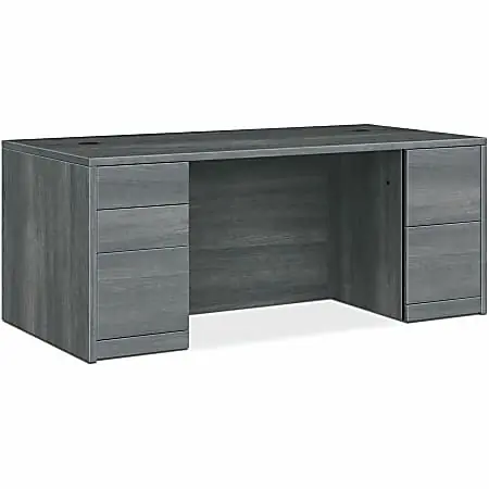 Buy Direct HON 0500 Series Sterling Ash Laminate Desking, 29.5"H x 60"W x 30"D, 5 x File, Box, Storage Drawer(s), Double Pedestal
