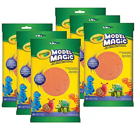 Crayola Model Magic Modeling Compound, 4 oz., Terra Cotta, Set Of 6 Packs Professional Grade