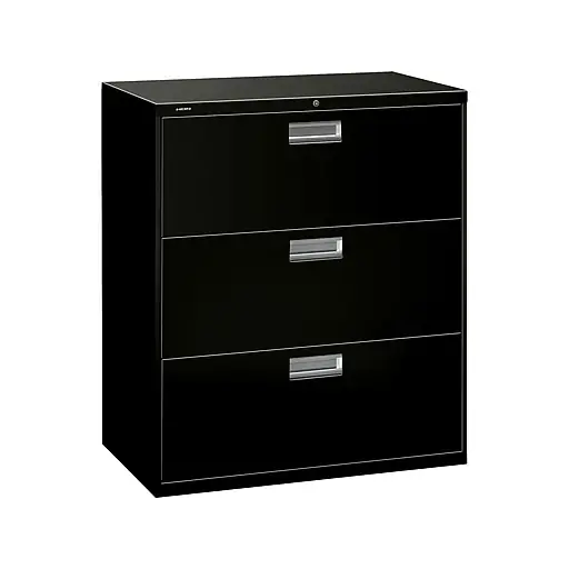 Flash Sale HON Brigade 600 Series 3-Drawer Lateral File Cabinet, Locking, Letter/Legal, Black, 36\\