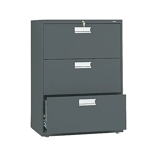 Buy Today HON Brigade 600 Series 3-Drawer Lateral File Cabinet, Locking, Letter/Legal, Charcoal, 30\\