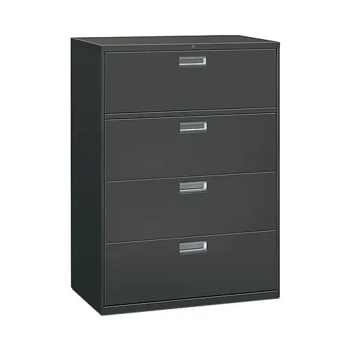 Next Day Delivery HON Brigade 600 Series 4-Drawer Lateral File Cabinet, Locking, Charcoal, Letter/Legal, 42\\