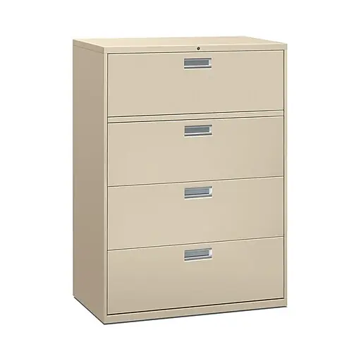 New Release HON Brigade 600 Series 4-Drawer Lateral File Cabinet, Locking, Letter/Legal, Putty/Beige, 42\\