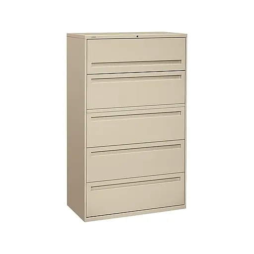 Direct From Factory HON Brigade 700 Series 5 File Drawer Lateral File Cabinet, Locking, Letter/Legal, Putty/Beige, 42\\