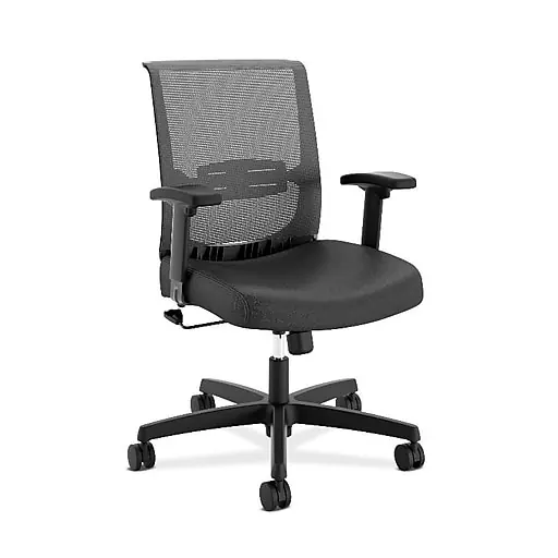 Same Day Shipping HON Convergence Mesh Back Vinyl Task Chair, Black (HONCMS1AUR10)