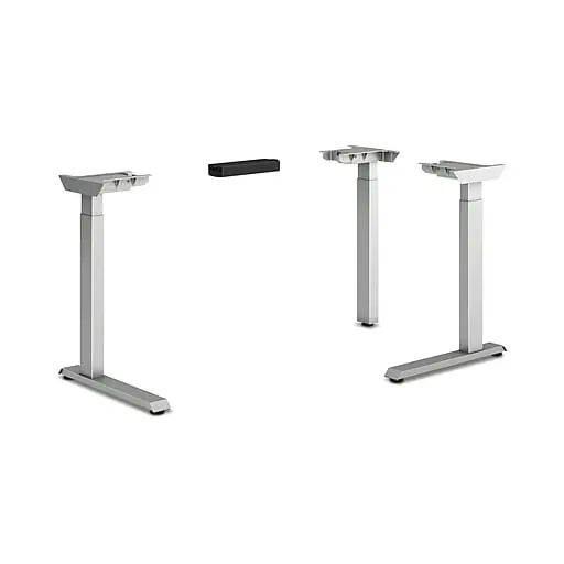 Budget HON Coordinate Height Adjustable Base, 2 Stage, 3 Legs, Silver Finish