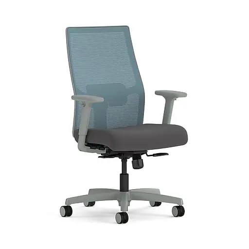 Same Day Shipping HON Ignition 2.0 Mesh/Fabric Swivel Task Chair, Charcoal/Breeze (HIWMM.Y1.A.TS.IB.HAML17.TL.SB.TI)