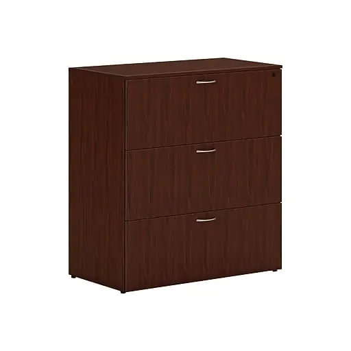 Price Cut HON Mod 3-Drawer Lateral File Cabinet, Locking, Letter/Legal, Traditional Mahogany, 36\\