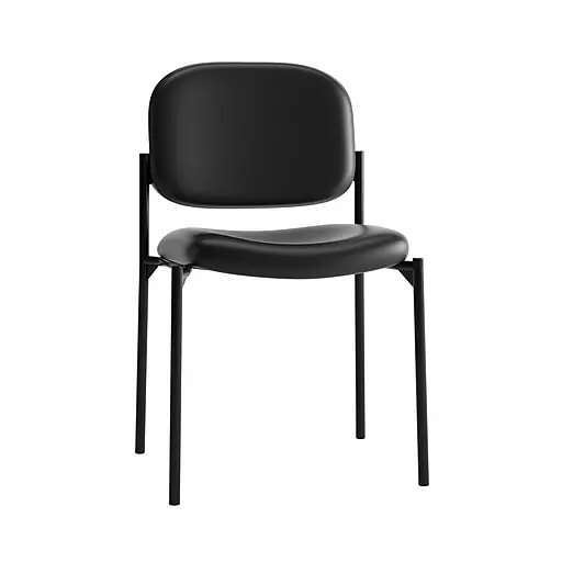 Free Delivery HON Scatter Stacking Guest Chair, Black SofThread Leather (BSXVL606SB11)