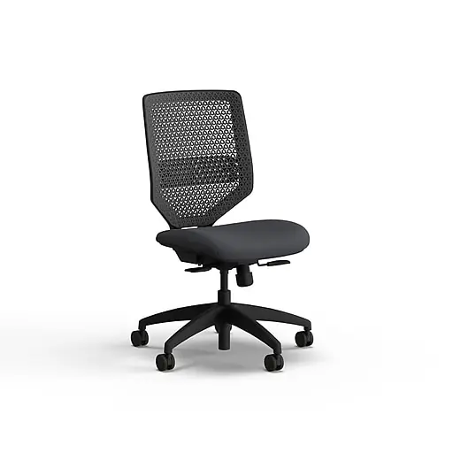 Flash Sale HON Solve Armless Vinyl/ReActiv Swivel Task Chair, Basalt/Charcoal (HSLVTMR.Y1.N.H.0S.SX23.BL.SB.T)