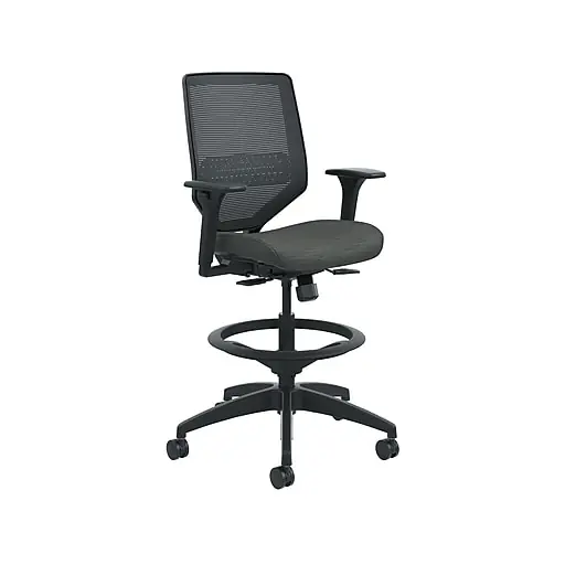 Price Drop HON Solve Ilira-Stretch Mesh Back Fabric Drafting Chair, Ink (HSLVSMM.Y1.A.H.IM.COMP10.BL.SB.T)