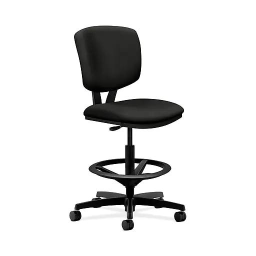 Editor’s Pick HON Volt Armless Fabric Drafting Chair with Backrest with Lumbar Support, Black (HON5725HWP40T)