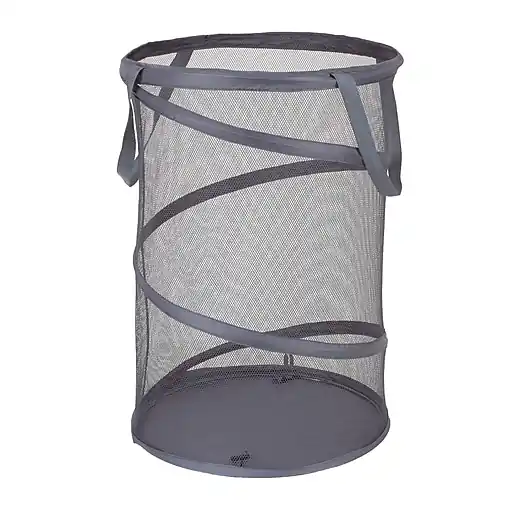 Household Essentials 27-Gallon Collapsible Hamper, Polyester, Gray (2027-1) Cheap