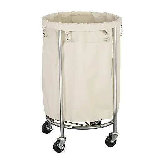 Trusted Brand Household Essentials Commercial Rolling Hamper, Chrome (6021-1)