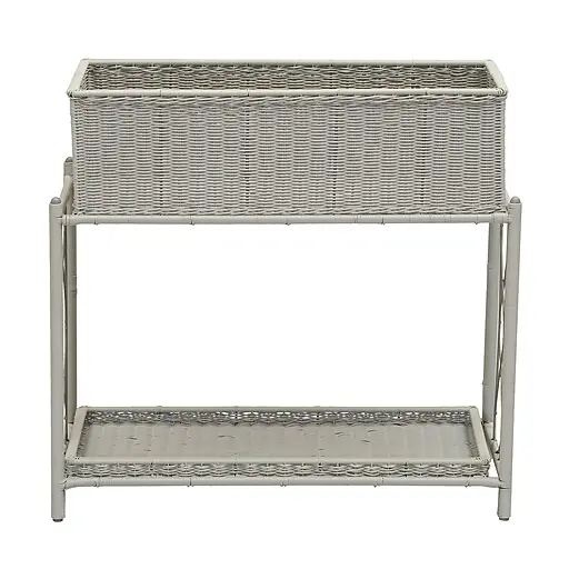 Secure Checkout Household Essentials Raised Two Tier Plant Stand, Gray Resin (ML-5021)