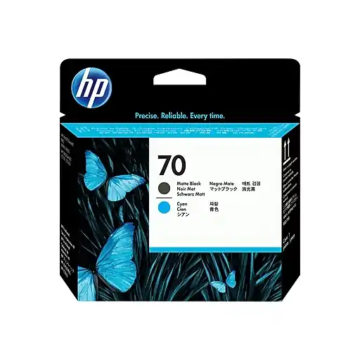 Editor’s Pick HP 70 DesignJet Printhead, Matte Black/Cyan (C9404A)